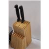 Image 3 : Vintage Waffle Maker, Knife Block w/Two Knives, Calculator - as is