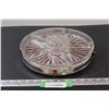Image 1 : Vintage Rotating Serving Tray & Clear Glasses Dishes Set - 11" Diameter