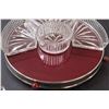 Image 3 : Vintage Rotating Serving Tray & Clear Glasses Dishes Set - 11" Diameter