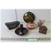 Image 1 : Collection Ornaments (Ash Tray - Indigenous Theme, Owl, Incense, Wall Art 6" Dia, Rock Figure
