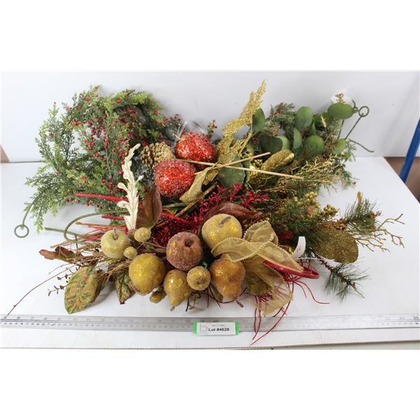 Various Christmas Artificial Plant Like Decorations