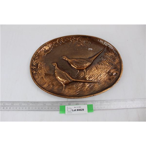 Unmarked 3D Copper Wall Decor Plate- 12.5'' x 9.5''