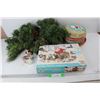 Image 1 : Various Christmas Decorations, Tree Decor, 350 Piece Santa Claus Puzzle- As is, Misc.