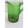 Image 3 : (2) Crystal Trays/ Platters, Starbuck MINN. Small Green Glass Souvenir Pitcher, Misc.