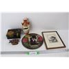 Image 1 : Various Asian Themed Ornaments, Rembrandt Self Portrait Print- 7.5'' x 10'' , Misc.