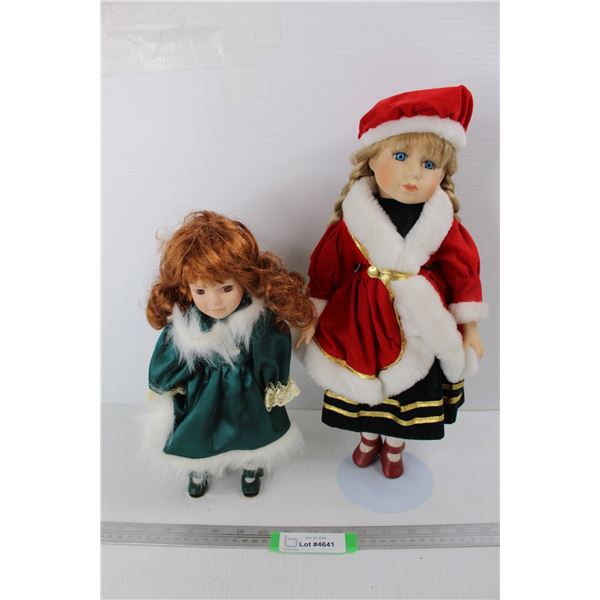 (2) Porcelain Collector Dolls, Unmarked