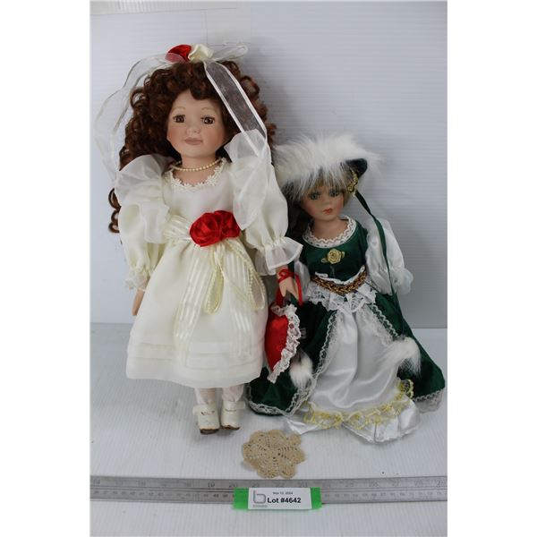 (2) Porcelain Collector Dolls, Unmarked