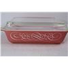 Image 2 : Vintage Pink Scroll Pyrex Casserole Dish w/ Lid