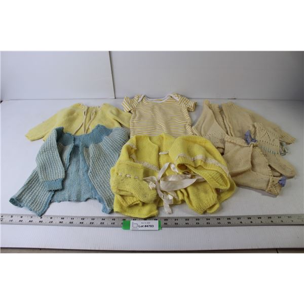 (5) Baby Outfits (Crocheted, Onesie)