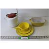 Image 1 : Ceramic Dansk Tapestries Kettle With Metal Handle, Small Casserole Dish, Ceramic Plate Set With Grav