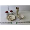 Image 1 : Variety Ceramics (Vase, Candy Dish, Dansk Tapestries Cream & Sugar Set)