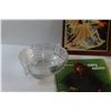 Image 9 : Afghan & Cooking for Christmas Books, Glass Bowl, Serving Tray, Hat, Creamer and Misc.