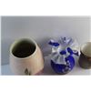 Image 2 : (2) Vases and a Hand Painted Glass