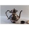 Image 3 : Silver Candle Holder, Tea Pot and a Cup