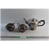 Image 1 : Silver Tea Pot and Cream & Sugar Set