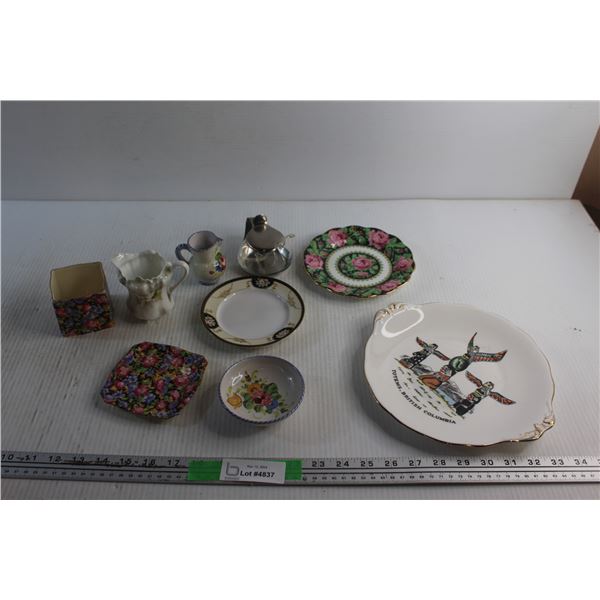 Creamers, Sugar Bowl and Decorative Plates - Royal Albert, Totem Ware and Royal Winton