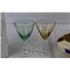 Image 3 : Ash Tray, (2) Liquor Glasses, Milk Glass Vase