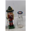 Image 2 : (3) Glass Milk Bottles, Nutcracker, (2) Wooden Kitchen Mashers
