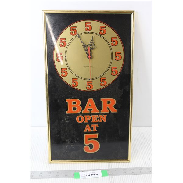 Bar Open At 5 Clock - As Is 10" x 18"