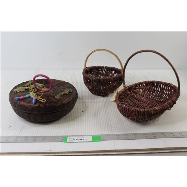 (3) Wicker Baskets