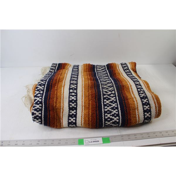 Orange Black and White Striped Blanket