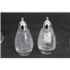Image 2 : (2) Corn Flower Crystal Vases, Salt And Pepper Shakers