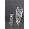 Image 3 : (2) Corn Flower Crystal Vases, Salt And Pepper Shakers