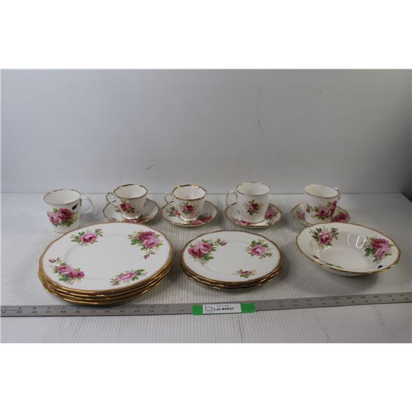 Royal Albert " American Beauty" (7) Plates, Bowl, (4) Saucers, (5) Cups