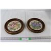 Image 1 : (2) Embroidered Floral Art Framed - 9"