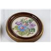 Image 3 : (2) Embroidered Floral Art Framed - 9"