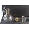 Image 4 : Coffee Pot, Glass and Green/Brass Glass Vase