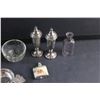 Image 3 : Miniature Vase, Silver Salt & Pepper Shakers, Miniature Glass Bottle and a Lighter