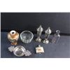 Image 7 : Miniature Vase, Silver Salt & Pepper Shakers, Miniature Glass Bottle and a Lighter