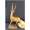 Image 5 : Wooden Deer Figure, Rocking Pony and a (2) Brass Plate Stands