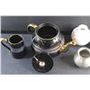Image 7 : Black Ceramic Tea Pot and Cream & Sugar Set, Vase and Metal Cream & Sugar Set