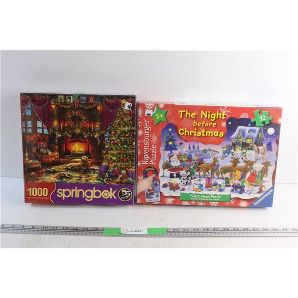 1000 pc Springbok and a 32pc Giant Floor Puzzles