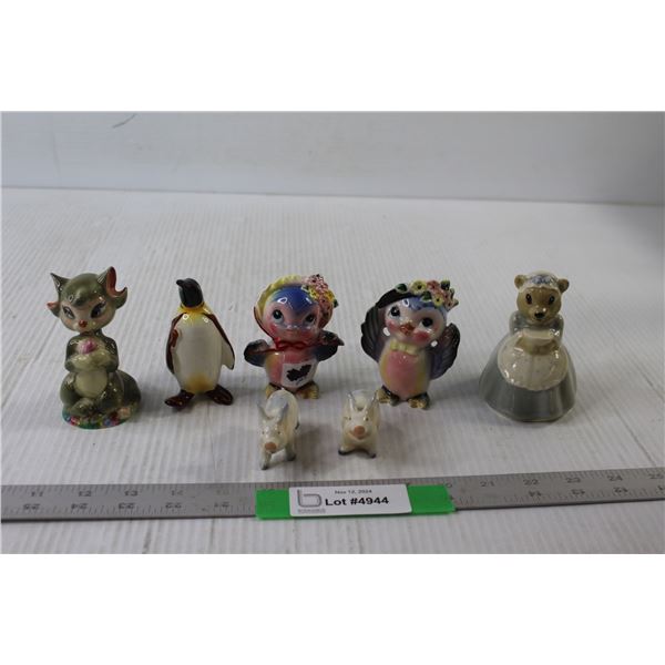 (5) Animal Porcelain Figures, Salt and pepper Shakers
