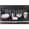 Image 1 : (6) Glasses, Bowl, Tray, Vase