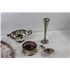 Image 3 : Silver Plated Tray, Candle Holder, Cream Pourer,