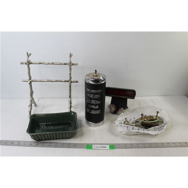 Ceramic Tray, Thirst Extinguisher, Drawer Pulls, Decorative Silver Piece