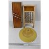 Image 1 : Small Washboard, Cabbage Shredder, Round Plastic Light Fixture- As is,
