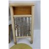 Image 4 : Small Washboard, Cabbage Shredder, Round Plastic Light Fixture- As is,