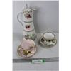 Image 1 : Imperial China Hot Chocolate Pitcher - Austria, (2) Cup And Saucers, Royal Stafford, Misc.
