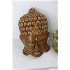 Image 2 : Wood Budda Head Wall Decor, Plant Floral Tin