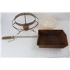 Image 2 : Metal Fire Pit Cooking Tray, Fire King Casserole w/ Lid, Misc.