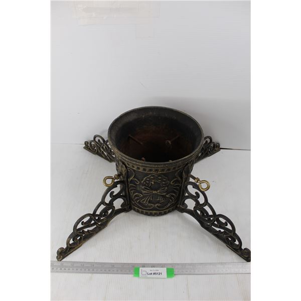Vintage Cast Iron Christmas Tree Base/ Stand- 26.5'' x 9.5''