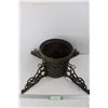 Image 1 : Vintage Cast Iron Christmas Tree Base/ Stand- 26.5'' x 9.5''