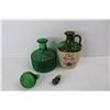Image 2 : (2) Cork Decanters, Old Rareity Sctch Whisky, Unmarked Green Glass
