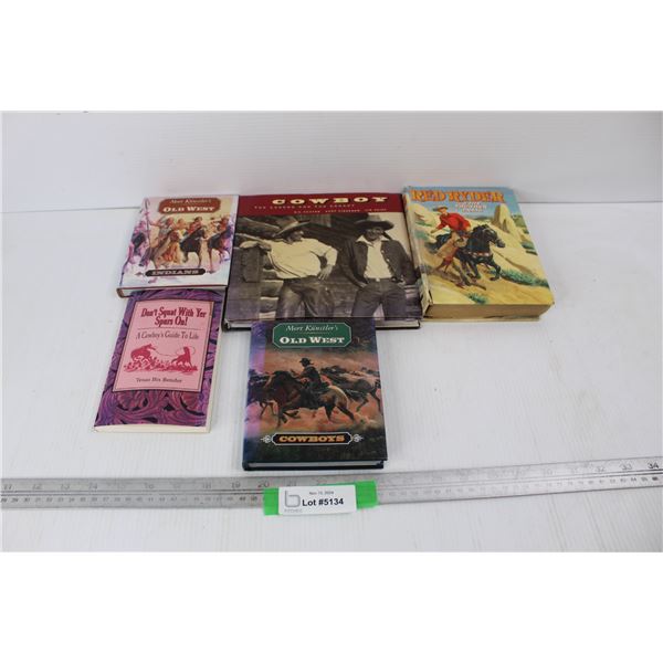 (5) Various Wild West Books, Red Ryder, Old West, Misc