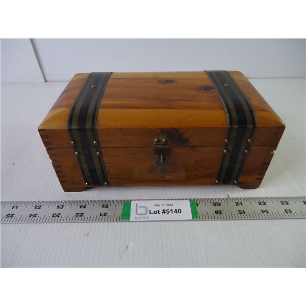 Wooden Jewelry Box with Trinkets